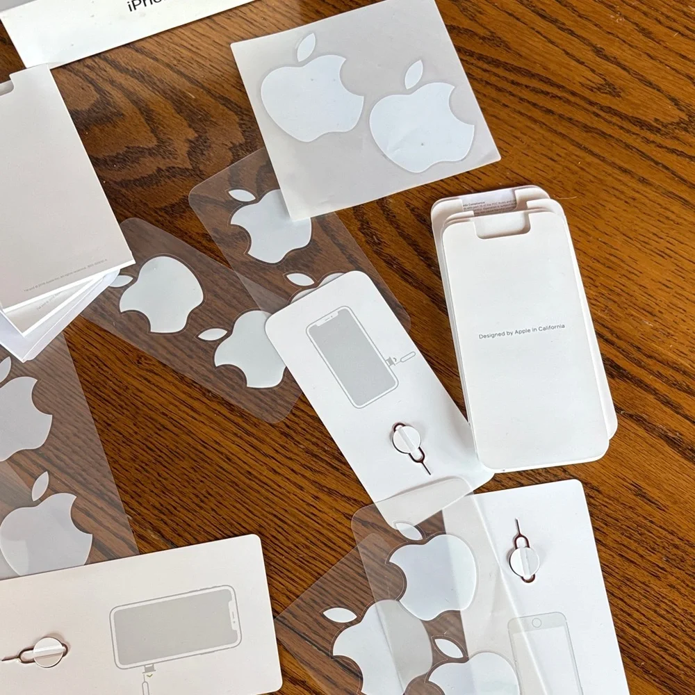 Apple White Logo Sticker and empty iPhone boxes large lot